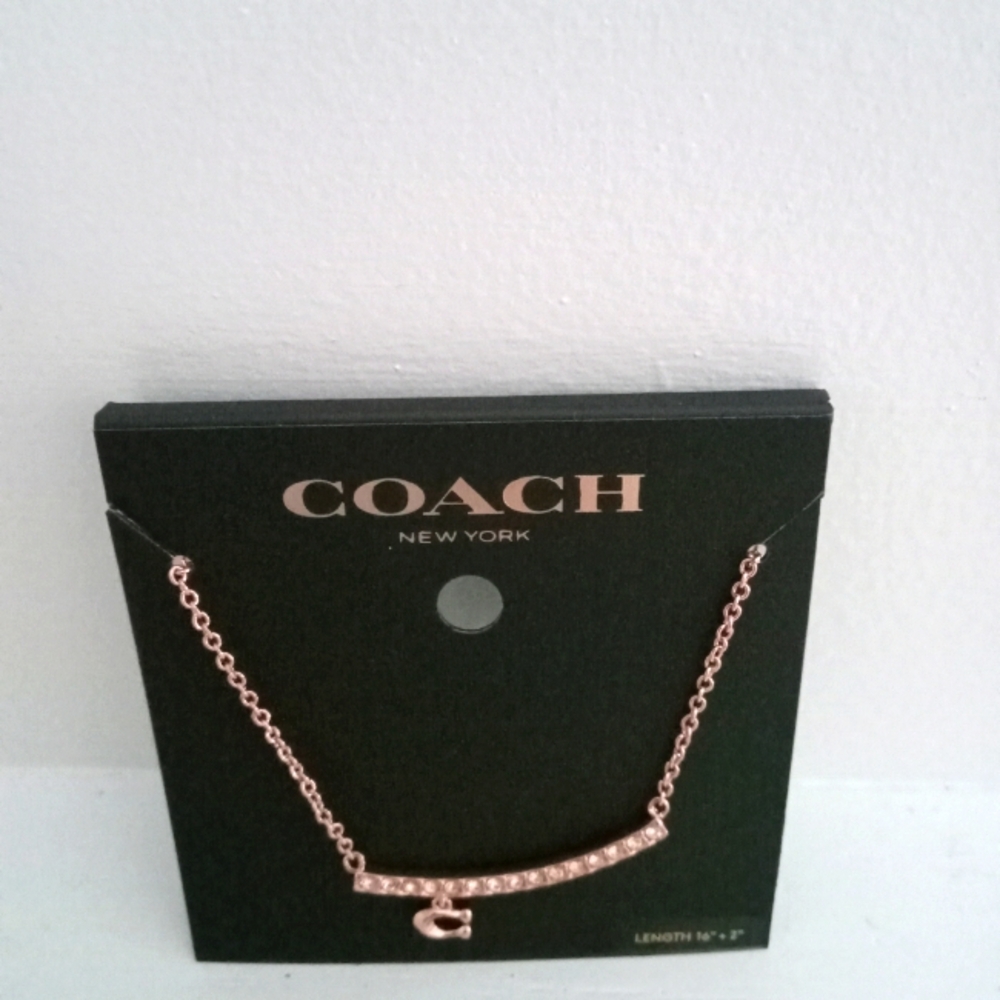 Coach Pave Bar Charm Necklace - Picture 3 of 4